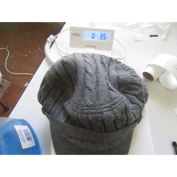 Gray Cable Knit Newsboy Cap Cabbie Hat Visor Brim One Size - Picture 7 of 7